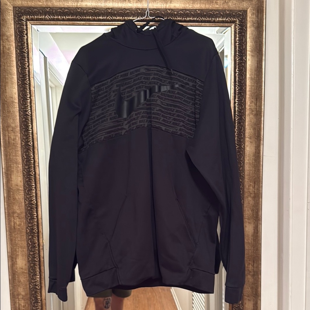 Black Hoodie with Logo Detail